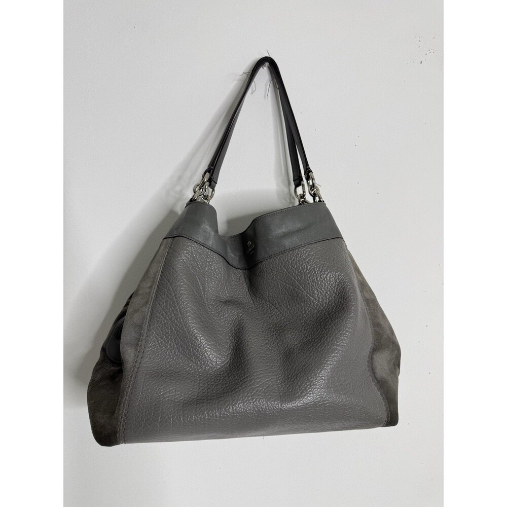 Coach Large Lexy F31415 Gray Pebbled Leather Suede Hobo Shoulder Bagю